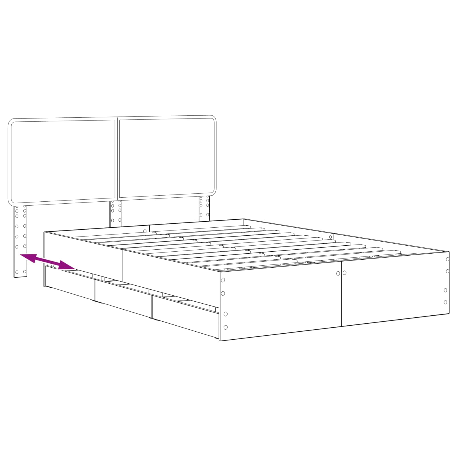 Bed Frame with Storage and Headboard Artisan Oak 120 x 200 cm - Pakobazaar