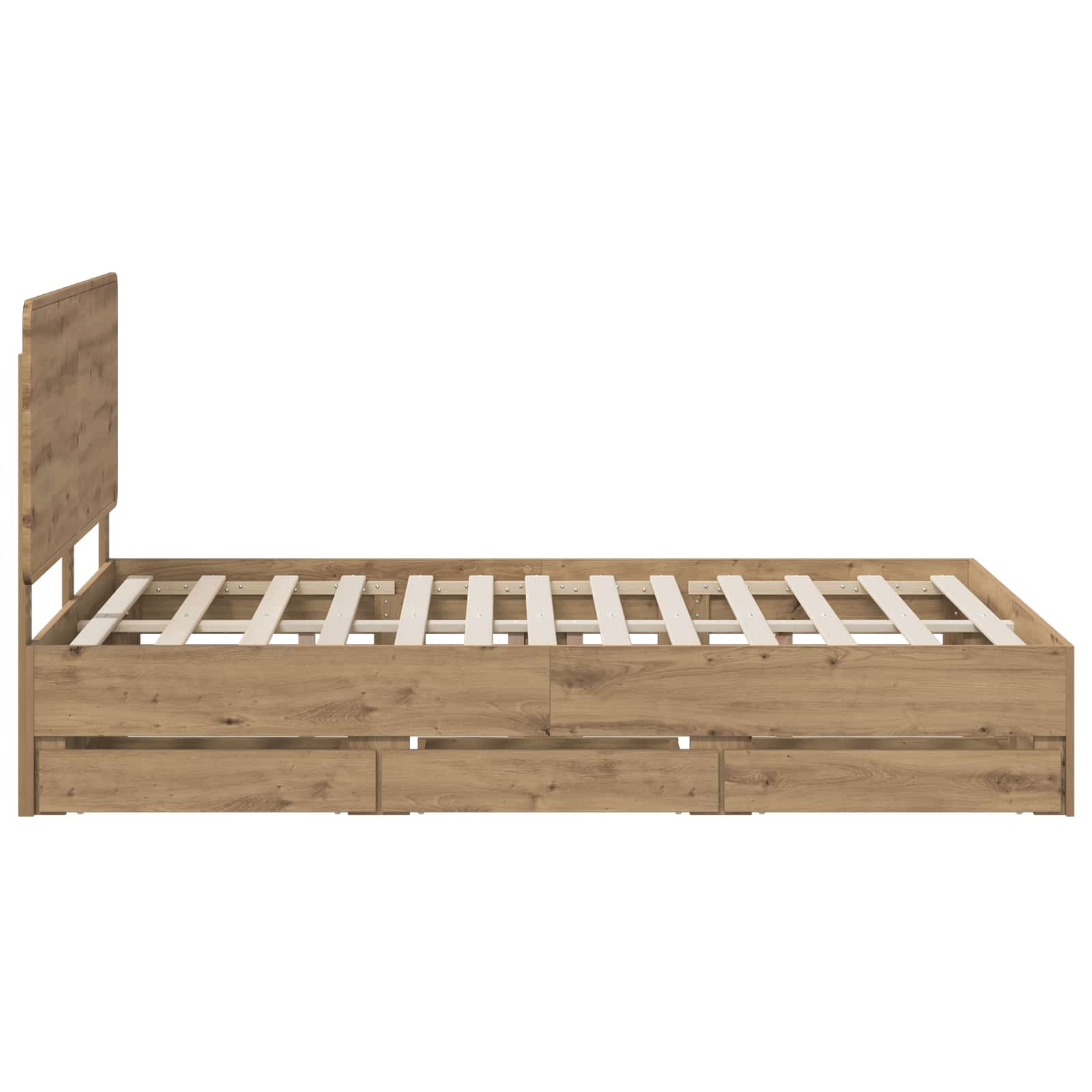 Bed Frame with Storage and Headboard Artisan Oak 120 x 200 cm - Pakobazaar