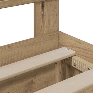 Bed Frame with Storage and Headboard Artisan Oak 160 x 200 cm
