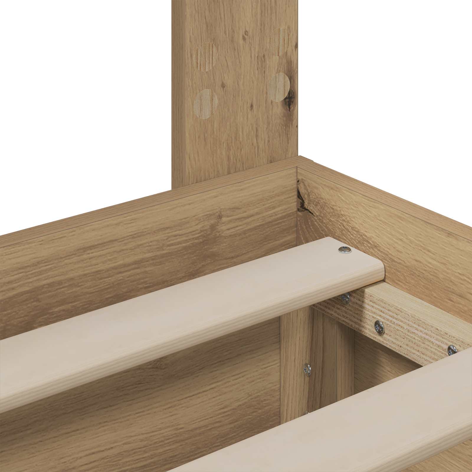 Bed Frame with Storage and Headboard Artisan Oak 90 x 200 cm