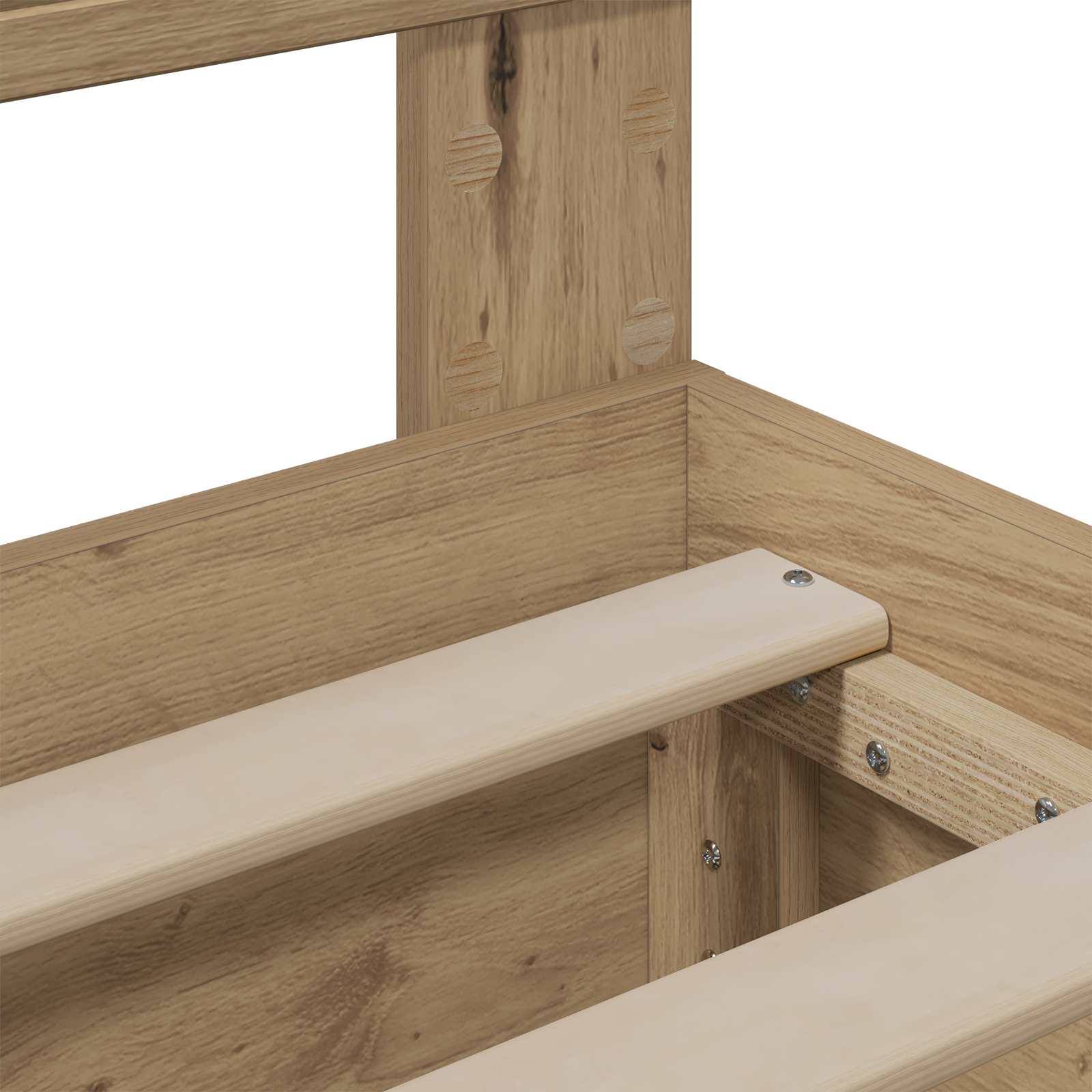 Bed Frame with Storage and Headboard Artisan Oak 140 x 190 cm - Pakobazaar