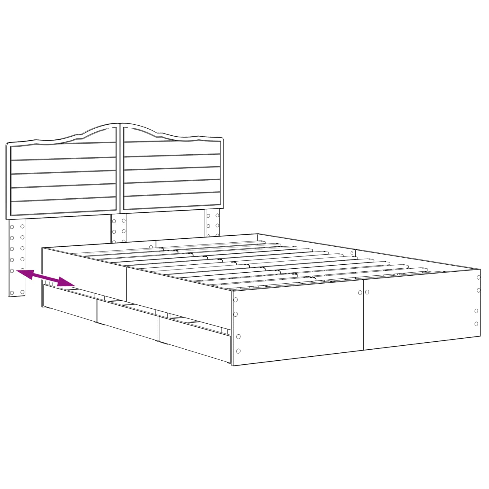 Bed Frame with Storage and Headboard Artisan Oak 140 x 190 cm - Pakobazaar
