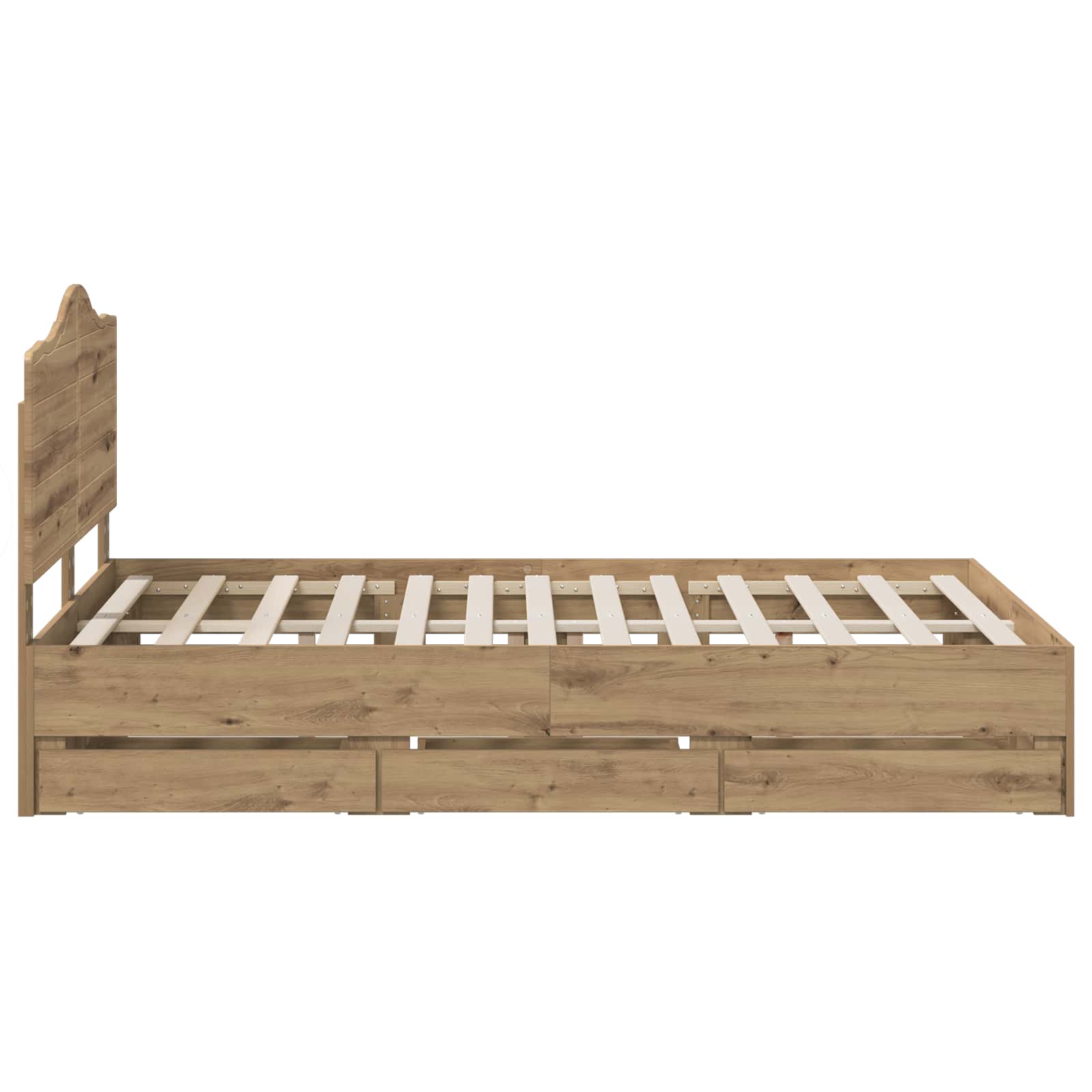 Bed Frame with Storage and Headboard Artisan Oak 140 x 190 cm - Pakobazaar