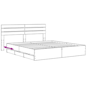 Bed Frame with Storage and Headboard Artisan Oak 180 x 200 cm - Pakobazaar