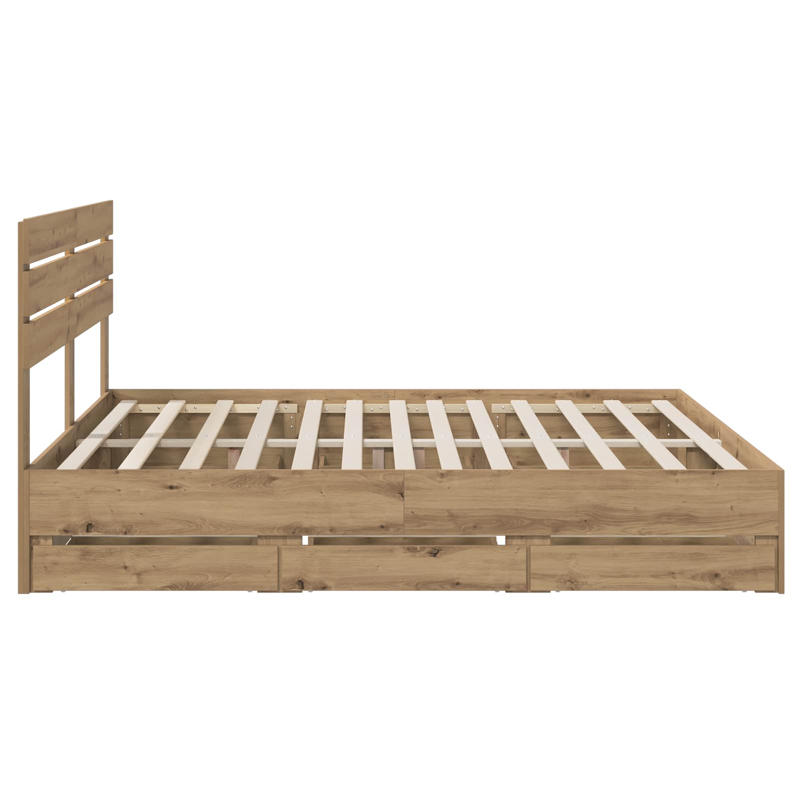 Bed Frame with Storage and Headboard Artisan Oak 180 x 200 cm - Pakobazaar