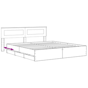 Bed Frame with Storage and Headboard Artisan Oak 180 x 200 cm