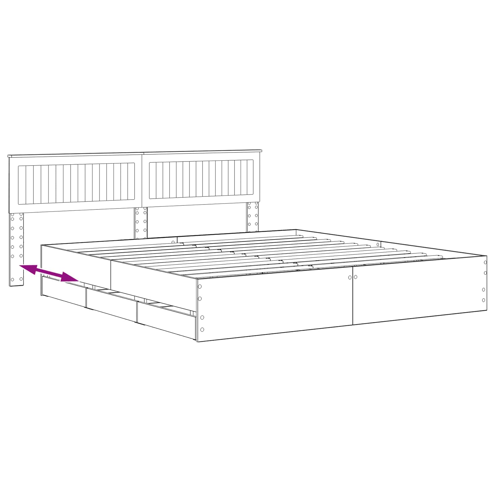 Bed Frame with Storage and Headboard Artisan Oak 180 x 200 cm - Pakobazaar