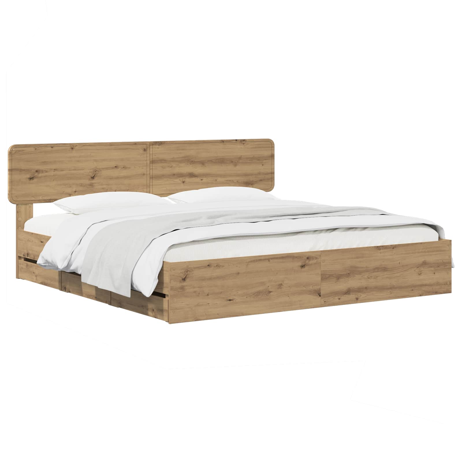 Bed Frame with Storage and Headboard Artisan Oak 180 x 200 cm - Pakobazaar