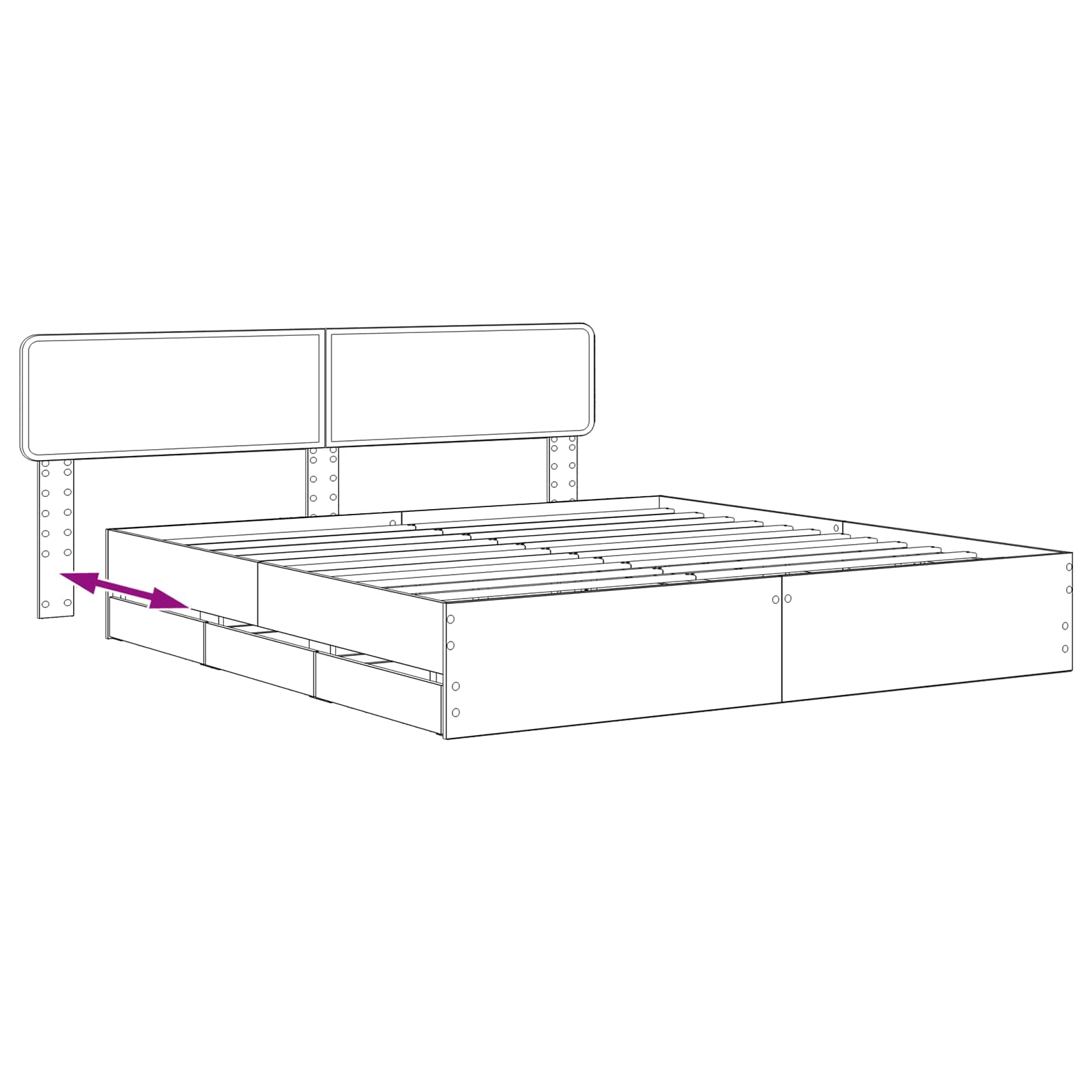Bed Frame with Storage and Headboard Artisan Oak 180 x 200 cm - Pakobazaar