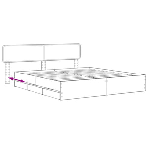 Bed Frame with Storage and Headboard Artisan Oak 180 x 200 cm - Pakobazaar