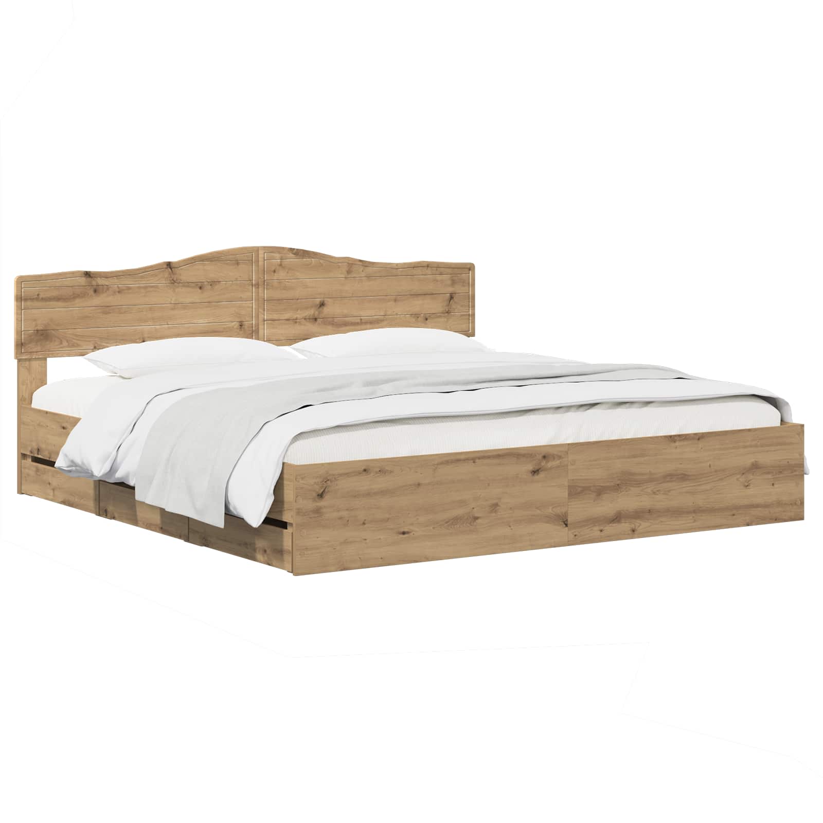 Bed Frame with Storage and Headboard Artisan Oak 180 x 200 cm - Pakobazaar
