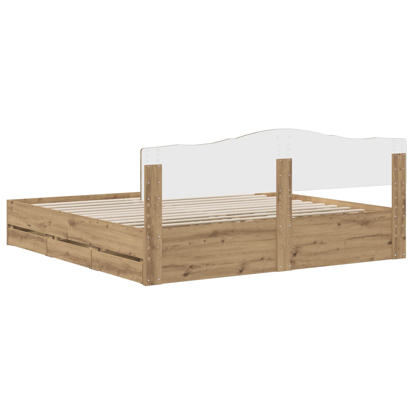 Bed Frame with Storage and Headboard Artisan Oak 180 x 200 cm - Pakobazaar