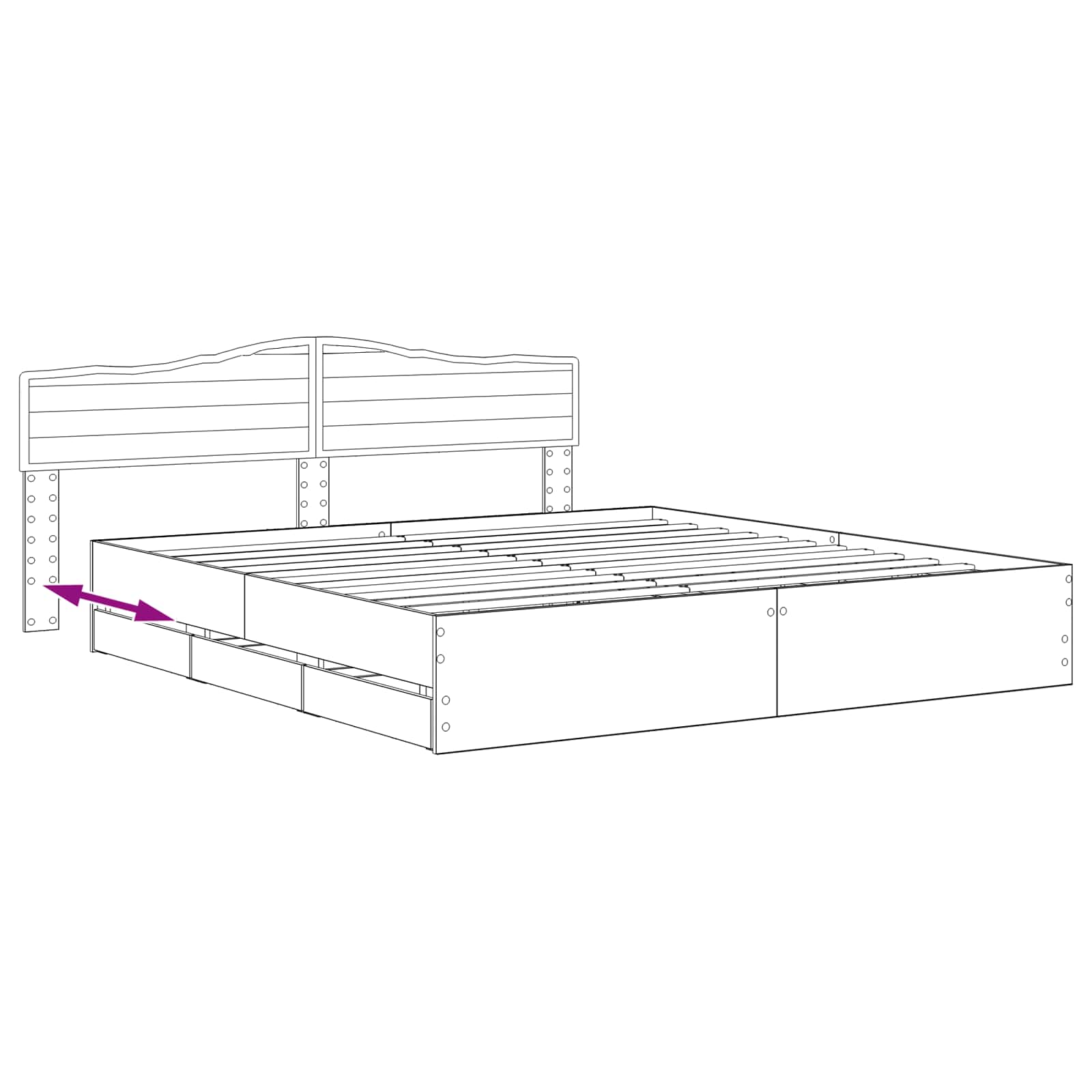 Bed Frame with Storage and Headboard Artisan Oak 180 x 200 cm - Pakobazaar