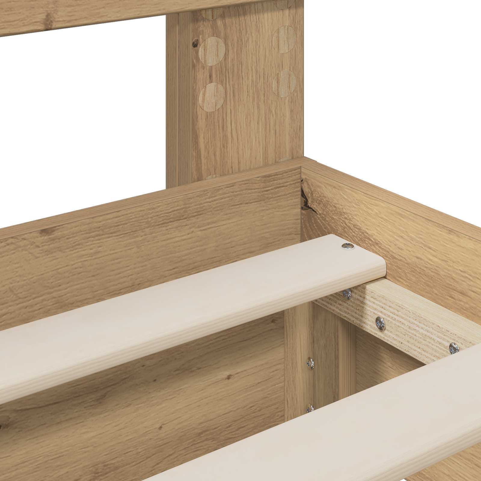 Bed Frame with Storage and Headboard Artisan Oak 180 x 200 cm