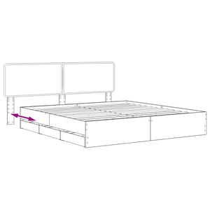 Bed Frame with Storage and Headboard Artisan Oak 180 x 200 cm