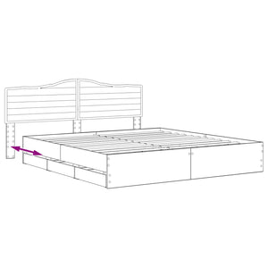 Bed Frame with Storage and Headboard Artisan Oak 180 x 200 cm