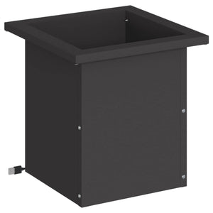 Ζαρντινιέρα κήπου με LED Μαύρο 30 x 30 x 30 cm Ατσάλι