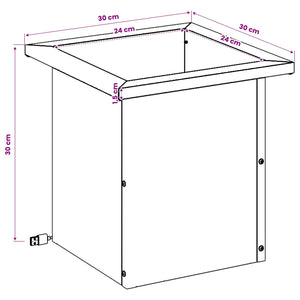Ζαρντινιέρα κήπου με LED Ασημί 30 x 30 x 30 cm