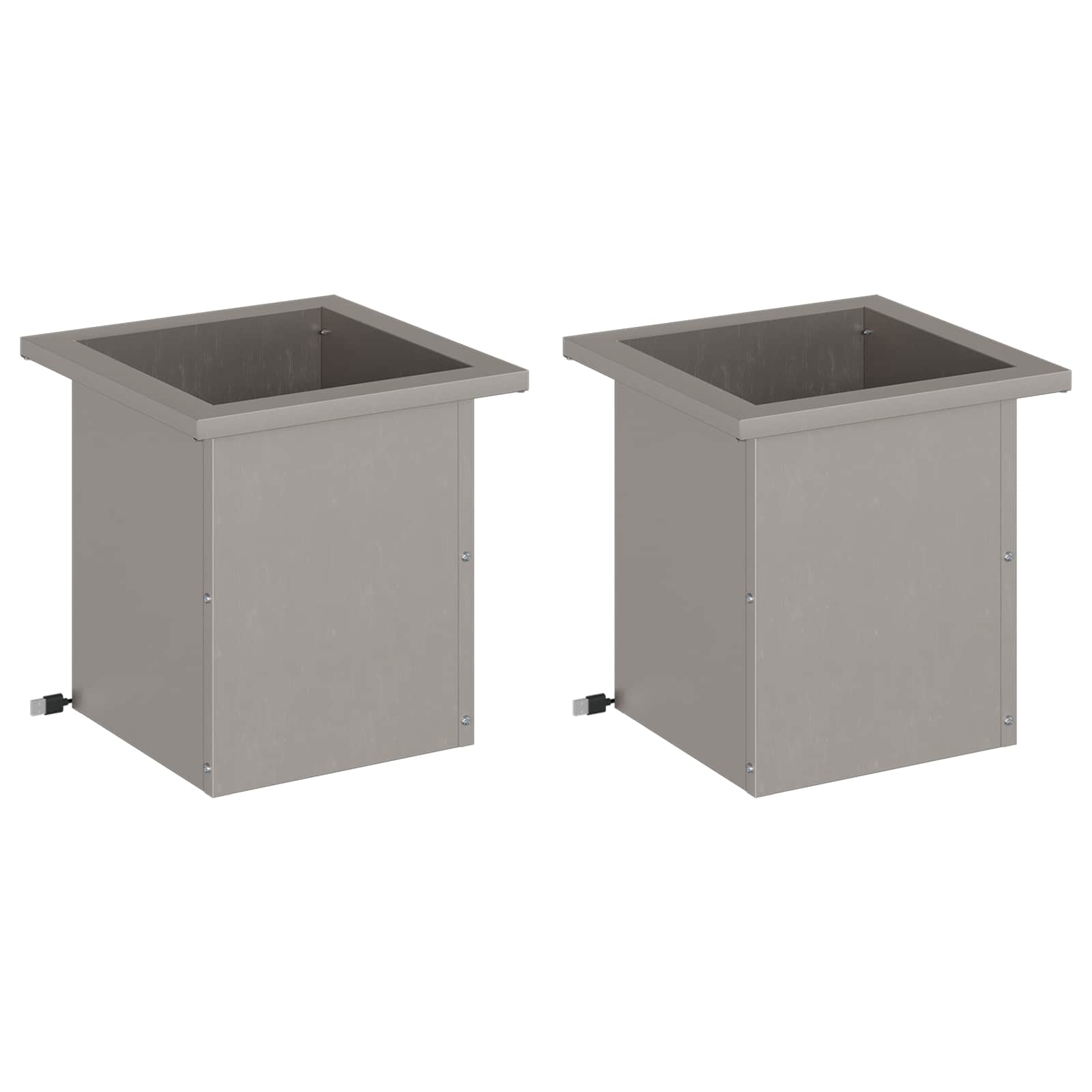 Ζαρντινιέρα κήπου με LED 2 τμχ. Σκ rusty 30 x 30 x 30 cm - Pakobazaar