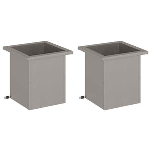Ζαρντινιέρα κήπου με LED 2 τμχ. Σκ rusty 30 x 30 x 30 cm - Pakobazaar