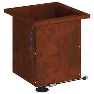 Ζαρντινιέρα κήπου με LED 2 τμχ. Σκ rusty 30 x 30 x 30 cm - Pakobazaar