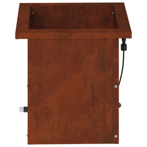 Ζαρντινιέρα κήπου με LED 2 τμχ. Σκ rusty 30 x 30 x 30 cm - Pakobazaar