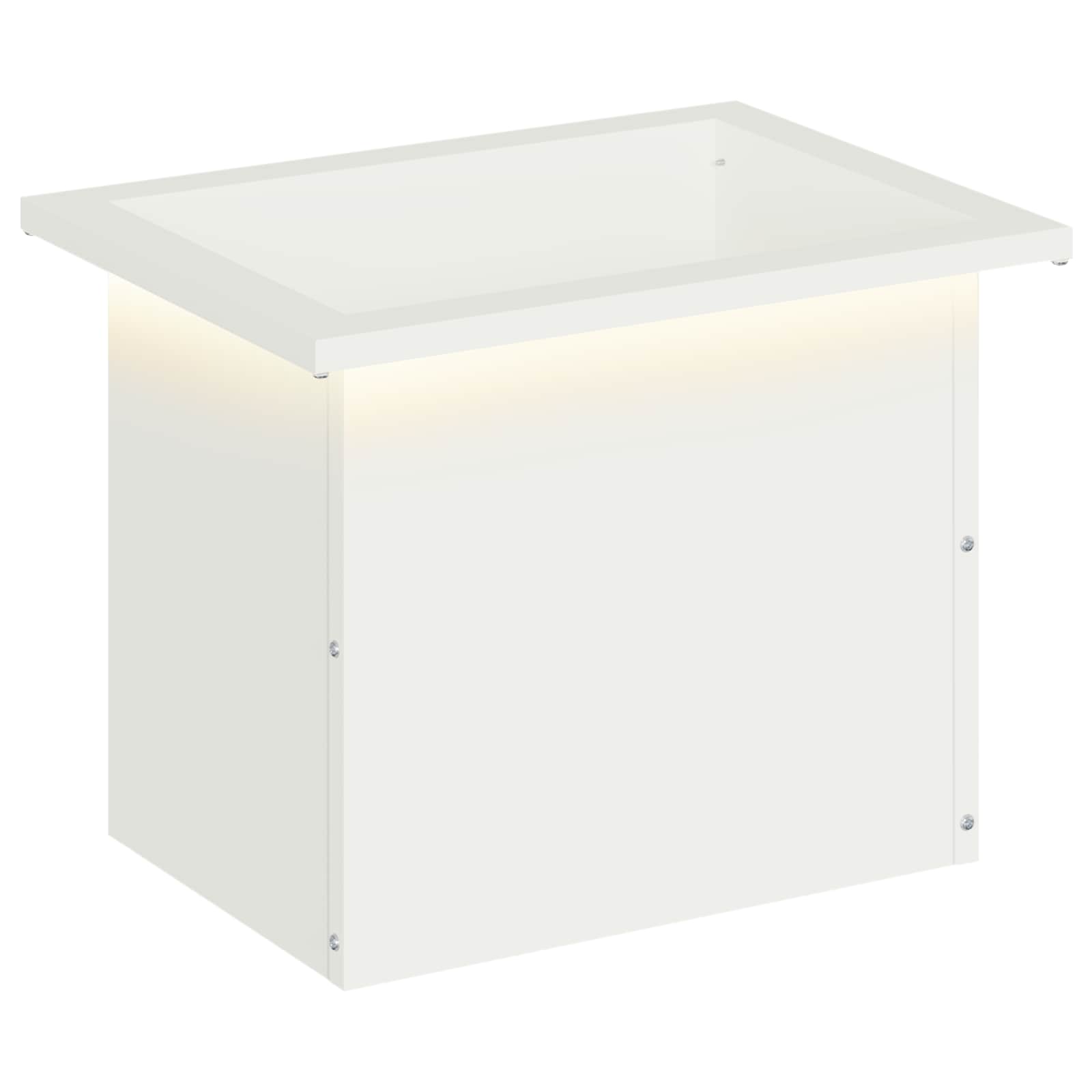 Ζαρντινιέρα κήπου με LED Λευκό 30 × 40 × 30 εκ Ατσάλι