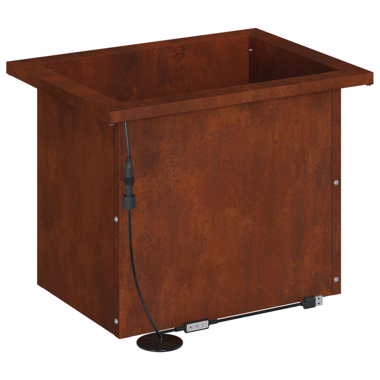 Ζαρντινιέρα κήπου με LED Σκ rusty 30 x 40 x 30 εκ. - Pakobazaar
