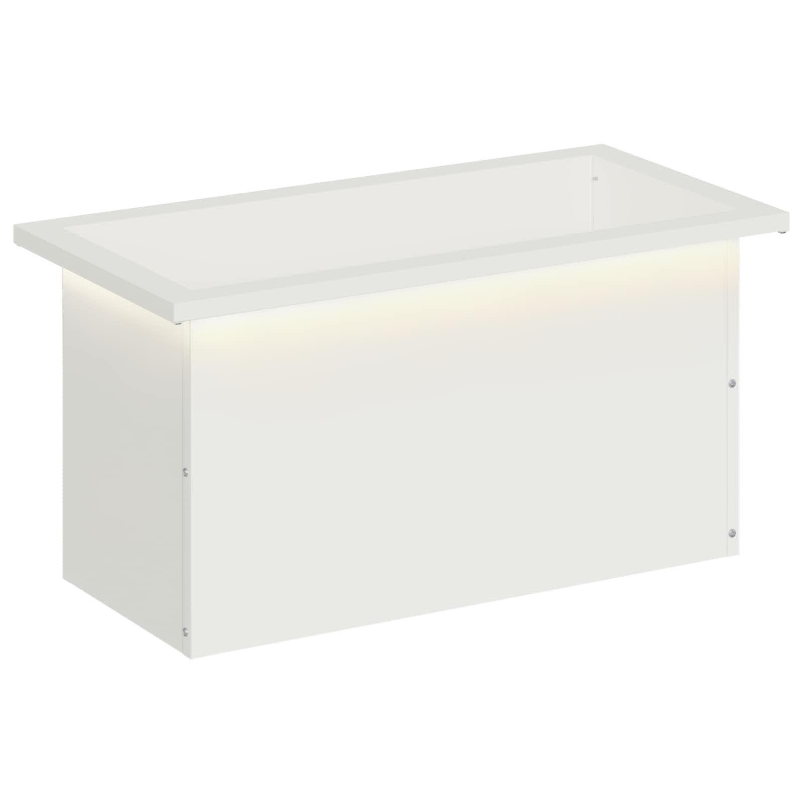Ζαρντινιέρα κήπου με LED Λευκό 30 × 60 × 30 εκ Ατσάλι - Pakobazaar