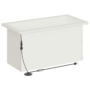 Ζαρντινιέρα κήπου με LED Λευκό 30 × 60 × 30 εκ Ατσάλι - Pakobazaar