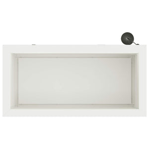 Ζαρντινιέρα κήπου με LED Λευκό 30 × 60 × 30 εκ Ατσάλι - Pakobazaar