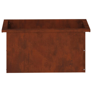 Ζαρντινιέρα κήπου με LED 2 τμχ. Σκ rusty 30 × 60 × 30 εκ