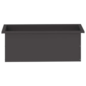 Ζαρντινιέρα κήπου με LED Μαύρο 30 x 80 x 30 εκ Ατσάλι - Pakobazaar