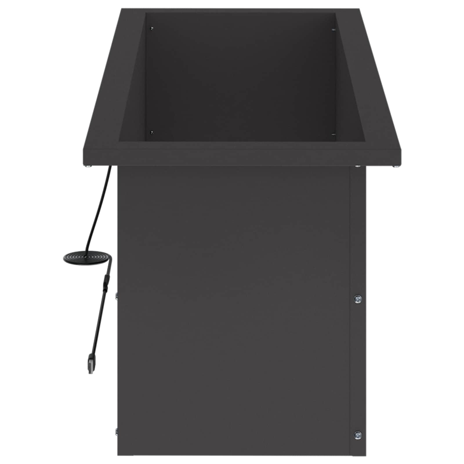 Ζαρντινιέρα κήπου με LED Μαύρο 30 x 80 x 30 εκ Ατσάλι - Pakobazaar