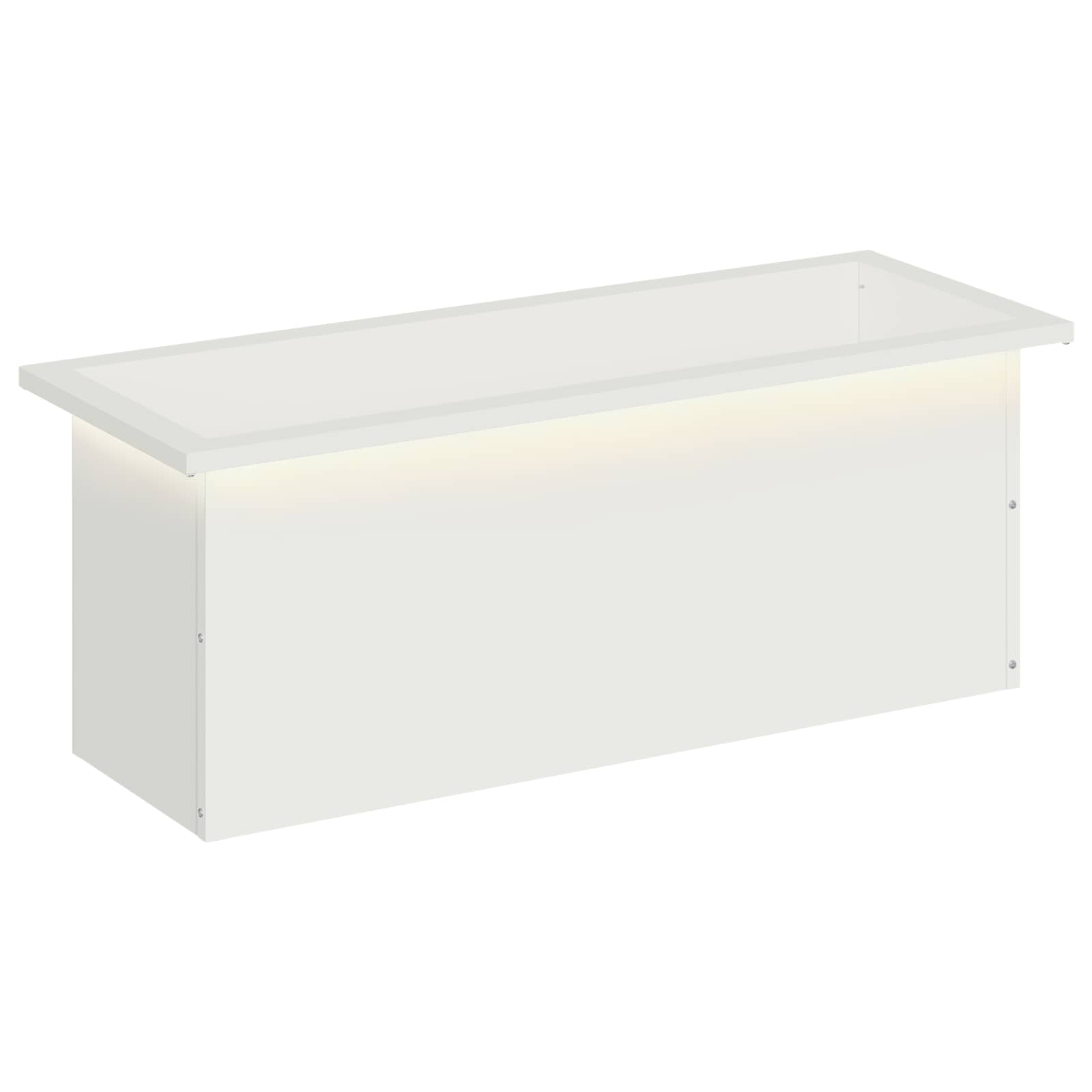Ζαρντινιέρα κήπου με LED Λευκό 30 x 80 x 30 εκ Ατσάλι - Pakobazaar