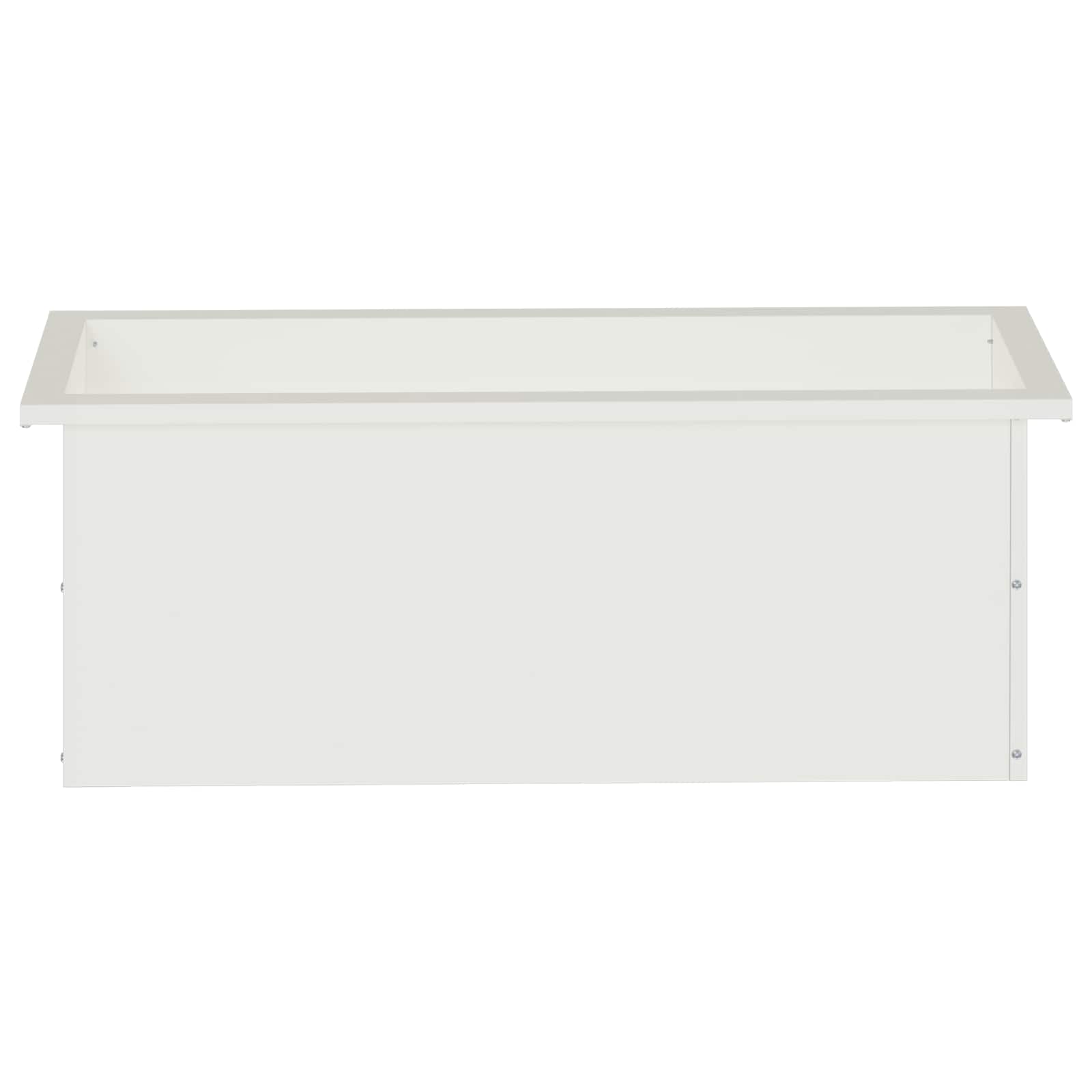 Ζαρντινιέρα κήπου με LED Λευκό 30 x 80 x 30 εκ Ατσάλι - Pakobazaar