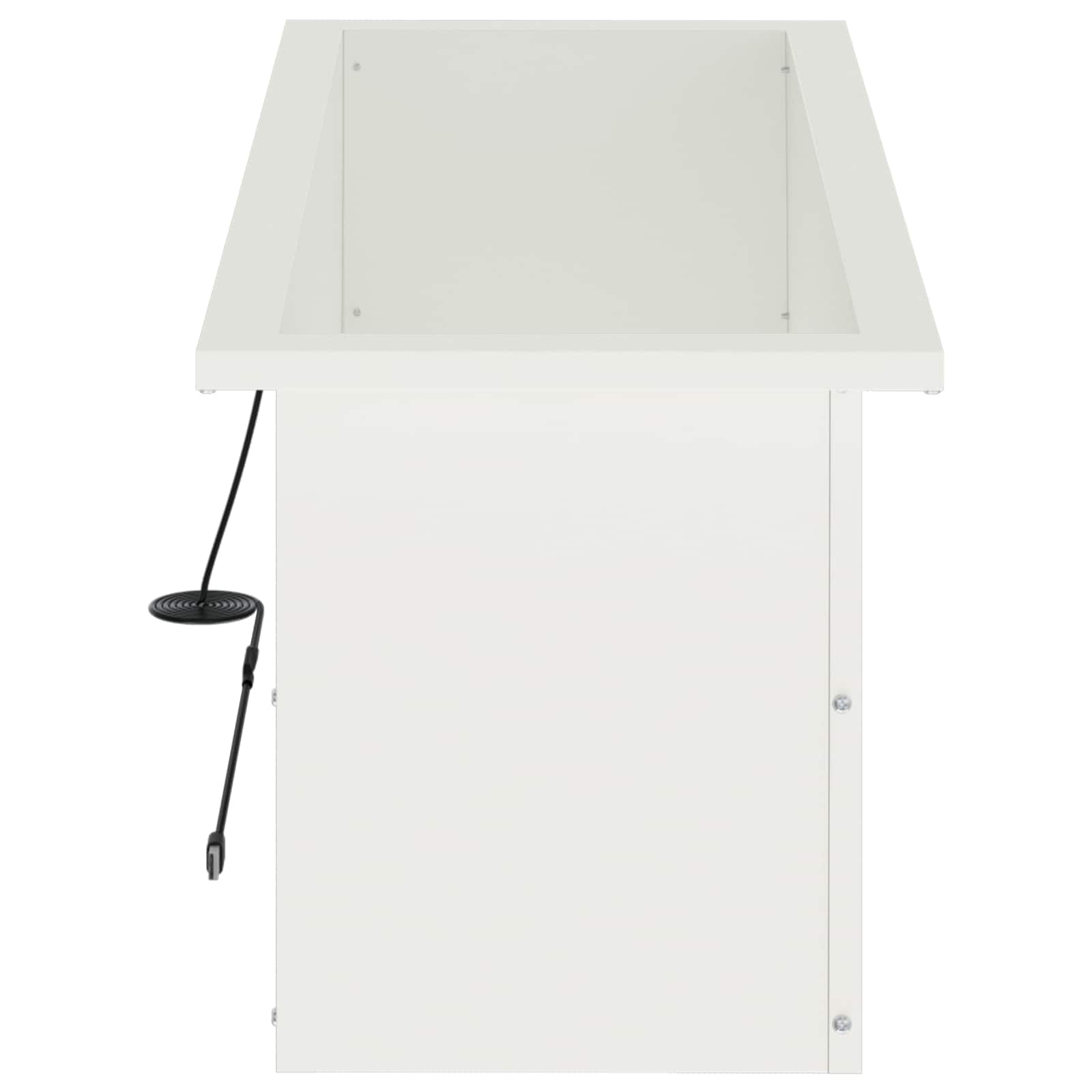 Ζαρντινιέρα κήπου με LED Λευκό 30 x 80 x 30 εκ Ατσάλι - Pakobazaar