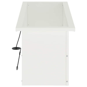 Ζαρντινιέρα κήπου με LED Λευκό 30 x 80 x 30 εκ Ατσάλι - Pakobazaar