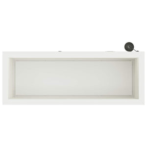 Ζαρντινιέρα κήπου με LED Λευκό 30 x 80 x 30 εκ Ατσάλι - Pakobazaar