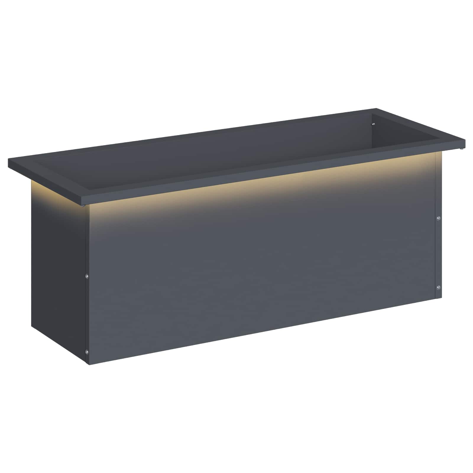 Ζαρντινιέρα κήπου με LED Ανθρακί 30 x 80 x 30 εκ Ατσάλι - Pakobazaar