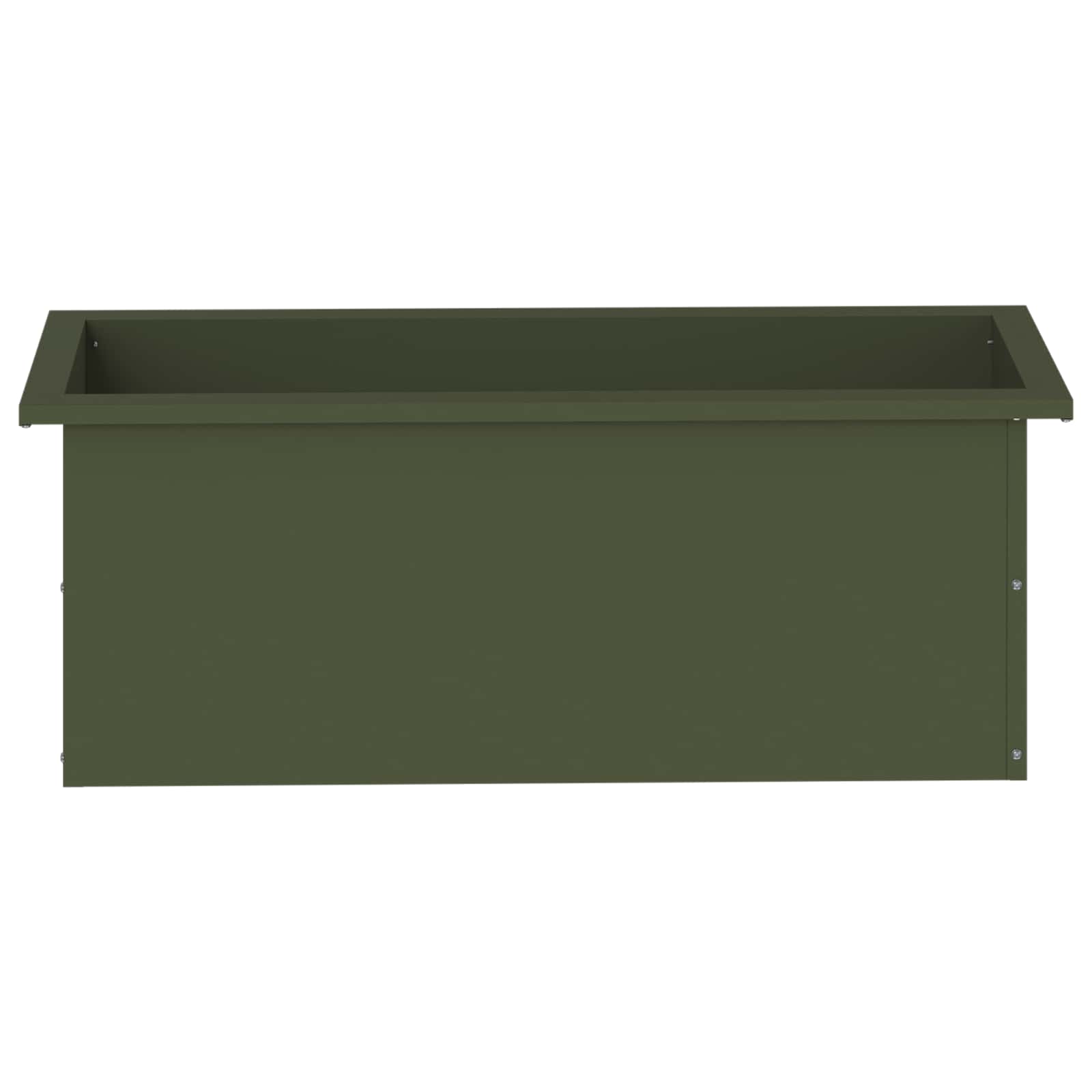 Ζαρντινιέρα κήπου με LED Λαδί 30 x 80 x 30 εκ Ατσάλι - Pakobazaar