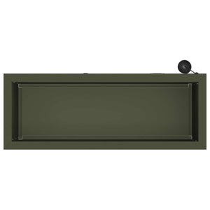 Ζαρντινιέρα κήπου με LED Λαδί 30 x 80 x 30 εκ Ατσάλι - Pakobazaar