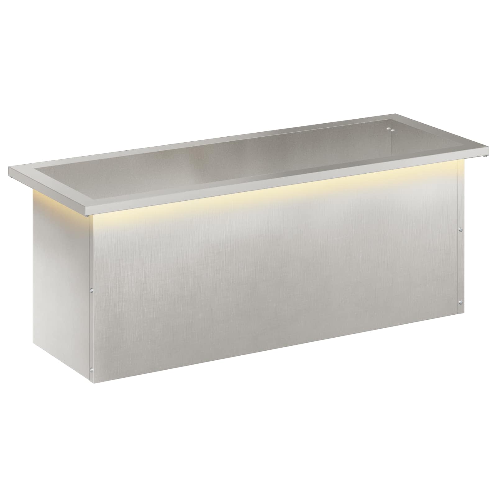 Ζαρντινιέρα κήπου με LED Ασημί 30 x 80 x 30 εκ - Pakobazaar