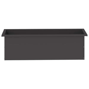 Ζαρντινιέρα κήπου με LED Μαύρο 30 × 100 × 30 εκ Ατσάλι - Pakobazaar