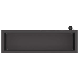 Ζαρντινιέρα κήπου με LED 2 τμχ. Μαύρο 30 × 100 × 30 εκ Ατσάλι - Pakobazaar