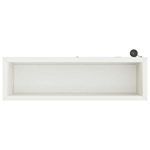 Ζαρντινιέρα κήπου με LED Λευκό 30 × 100 × 30 εκ Ατσάλι - Pakobazaar