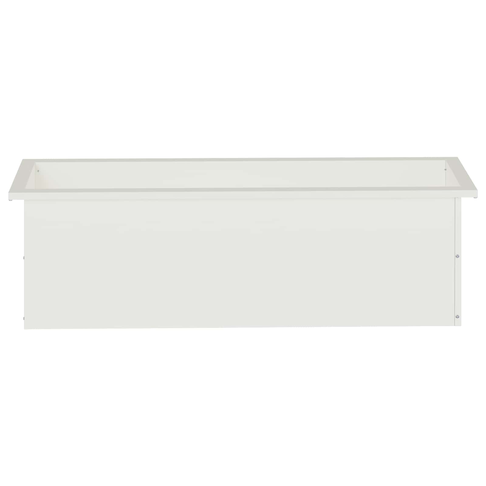 Ζαρντινιέρα κήπου με LED 2 τμχ. Λευκό 30 × 100 × 30 εκ Ατσάλι - Pakobazaar