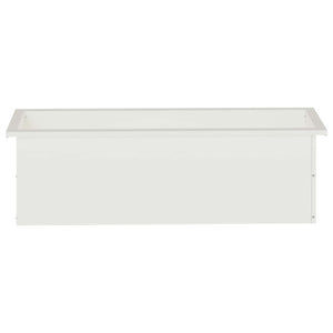 Ζαρντινιέρα κήπου με LED 2 τμχ. Λευκό 30 × 100 × 30 εκ Ατσάλι - Pakobazaar