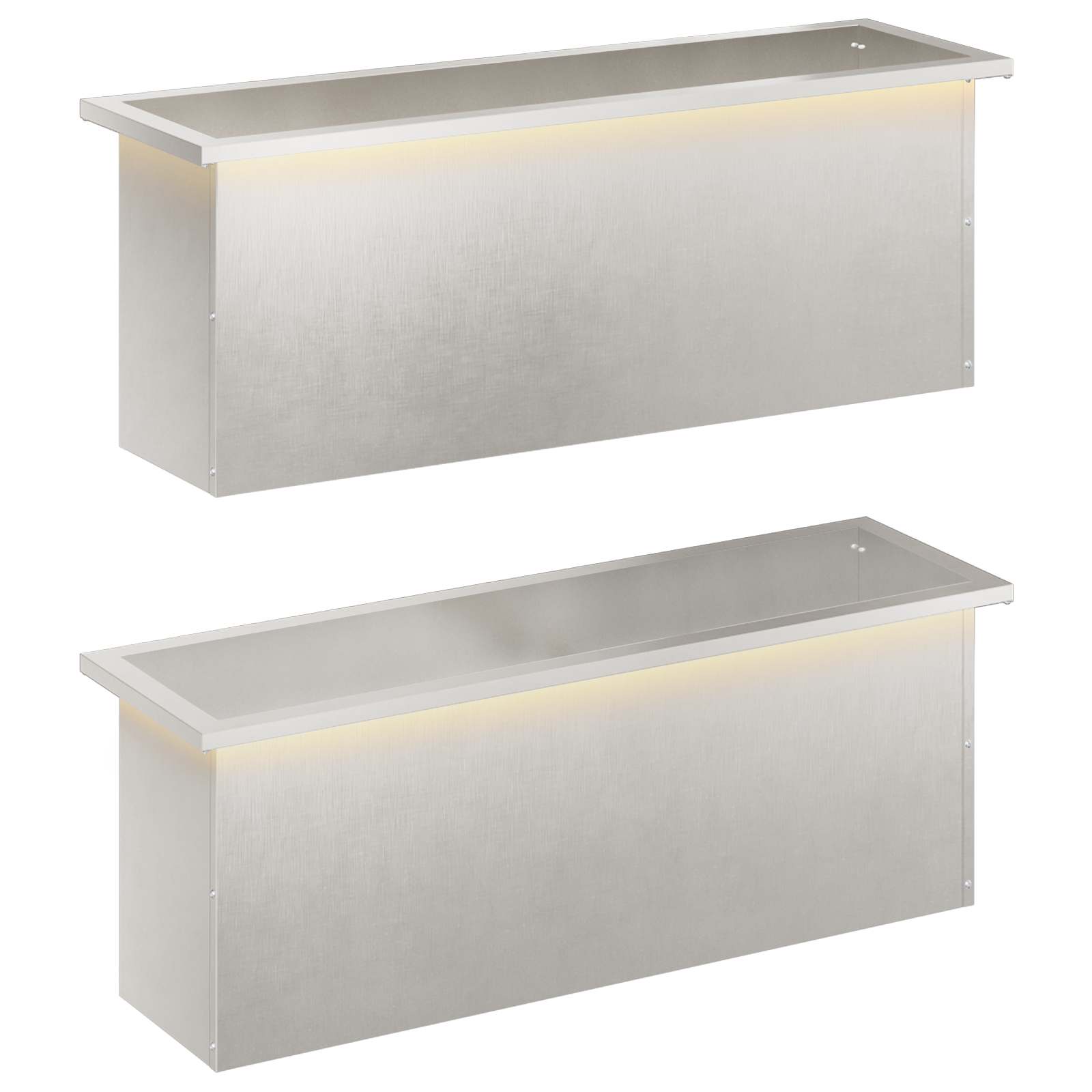 Ζαρντινιέρα κήπου με LED 2 τμχ. Ασημί 30 × 100 × 30 εκ. - Pakobazaar