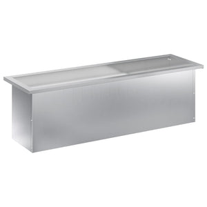Ζαρντινιέρα κήπου με LED Ασημί 30 × 100 × 30 εκ - Pakobazaar